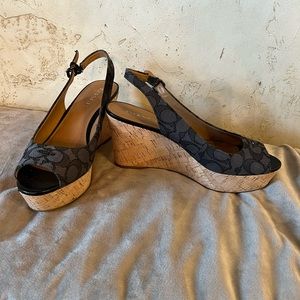 Coach Sling back wedges